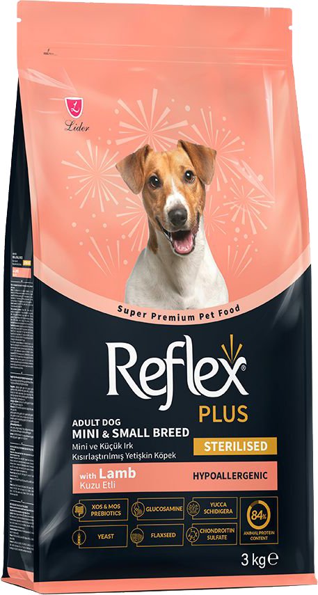 ΤΡΟΦΗ REFLEX PLUS MINI/SMALL BREED STERILISED ADULT ΑΡΝΙ (3KG)