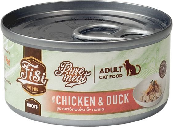 ΥΓΡΗ ΤΡΟΦΗ FISI PURE MEAT CAT ADULT ΚΟΤΟΠΟΥΛΟ ΠΑΠΙΑ (80GR)