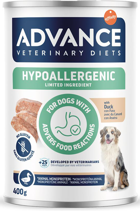 ΚΟΝΣΕΡΒΑ ΣΚΥΛΟΥ ADVANCE VET HYPOALLERGENIC ΠΑΠΙΑ (400GR)