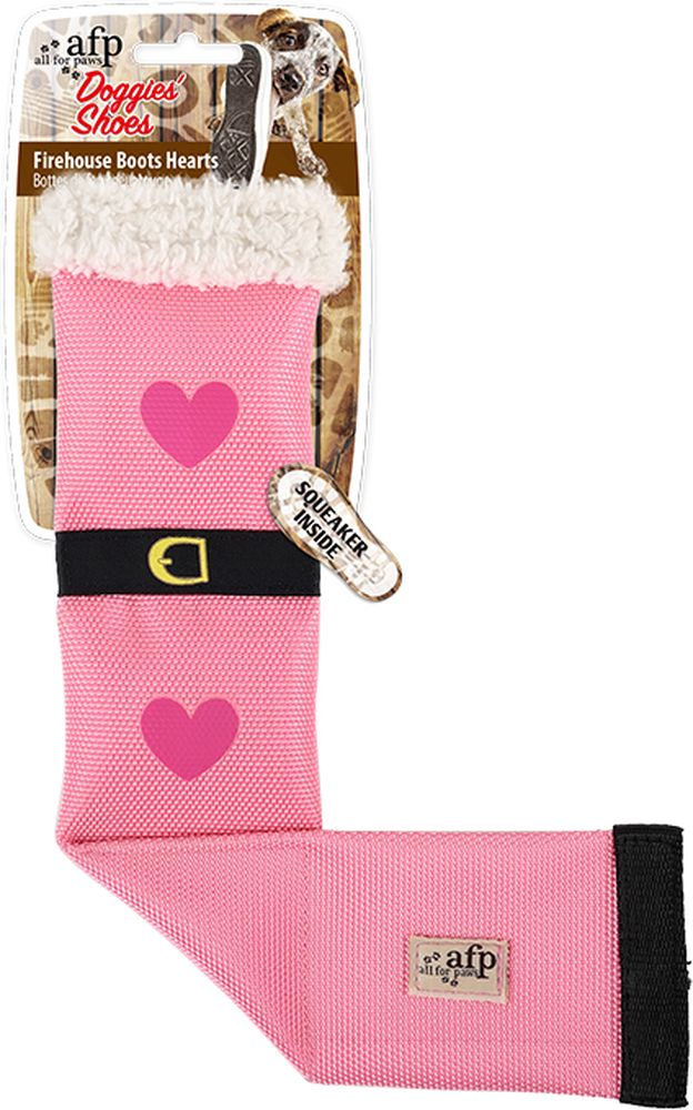 ΠΑΙΧΝΙΔΙ ΣΚΥΛΟΥ AFP DOGGIES SHOES FIREHOSE BOOTS HEARTS ΡΟΖ (29,3X19,5X2,5CM)