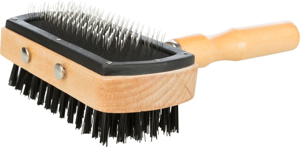 ΒΟΥΡΤΣΑ TRIXIE SLICKER ΔΙΠΛΗ ΞΥΛΙΝΗ (10Χ18CM)