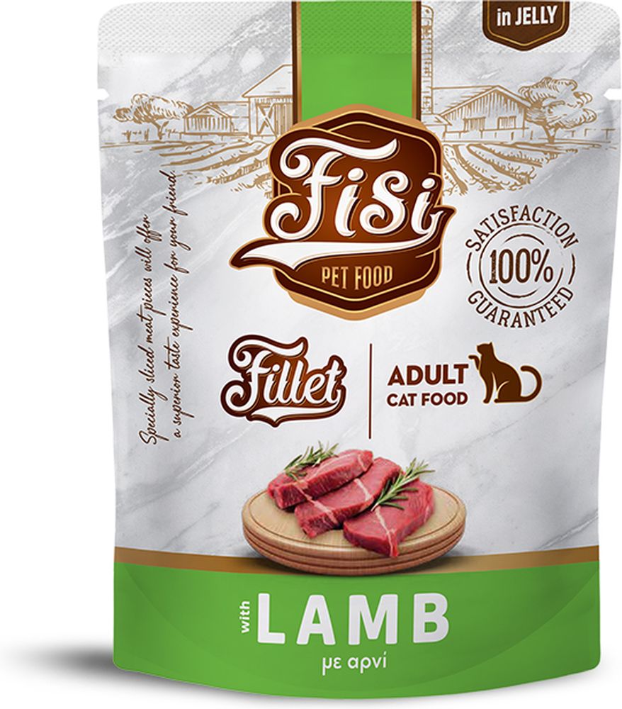 ΥΓΡΗ ΤΡΟΦΗ FISI CAT ADULT ΑΡΝΙ ΣΕ ΖΕΛΕ (300GR)