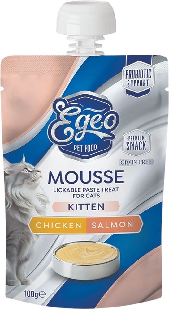 ΛΙΧΟΥΔΙΑ ΓΑΤΑΣ EGEO KITTEN MOUSSE ΚΟΤΟΠΟΥΛΟ ΜΕ ΣΟΛΟΜΟ (100GR)