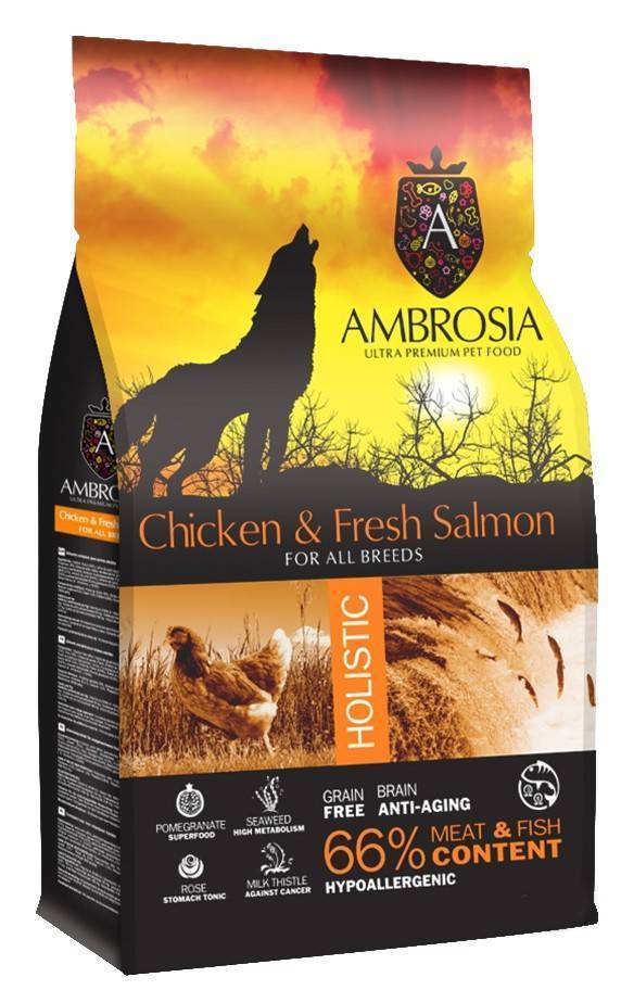 ΤΡΟΦΗ ΣΚΥΛΟΥ AMBROSIA GRAIN FREE ΚΟΤΟΠΟΥΛΟ - ΦΡΕΣΚΟΣ ΣΟΛΟΜΟΣ 2KG