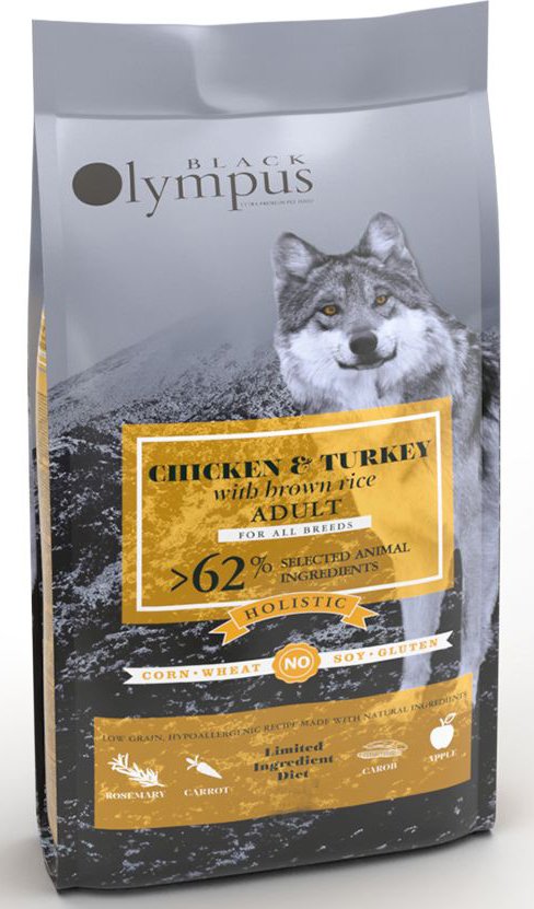 ΤΡΟΦΗ ΣΚΥΛΟΥ BLACK OLYMPUS ADULT MEDIUM ΚΟΤΟΠΟΥΛΟ, ΓΑΛΟΠΟΥΛΑ - ΚΑΣΤΑΝΟ ΡΥΖΙ 12KG