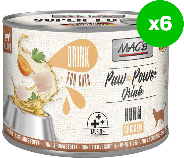 ΥΓΡΗ ΤΡΟΦΗ ΓΑΤΑΣ MACS CAT PAW POWER DRINK ΚΟΤΟΠΟΥΛΟ (6 X 200GR)
