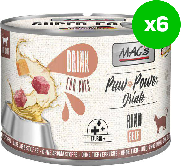 ΥΓΡΗ ΤΡΟΦΗ ΓΑΤΑΣ MACS CAT PAW POWER DRINK ΜΟΣΧΑΡΙ (6 X 200GR)