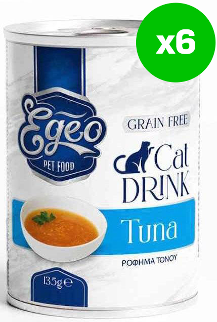 ΡΟΦΗΜΑ ΓΑΤΑΣ EGEO DRINK ΤΟΝΟΣ (6 X 135GR)
