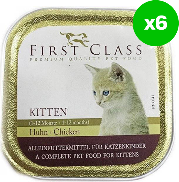 ΚΟΝΣΕΡΒΑ ΓΑΤΑΣ FIRST CLASS KITTEN ΚΟΤΟΠΟΥΛΟ (6 X 100GR)