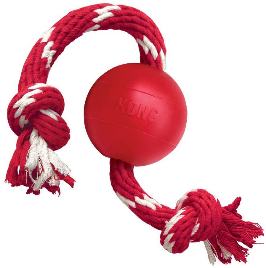 ΠΑΙΧΝΙΔΙ KONG BALL WITH ROPE ΚΑΟΥΤΣΟΥΚ ΚΟΚΚΙΝΟ (S)