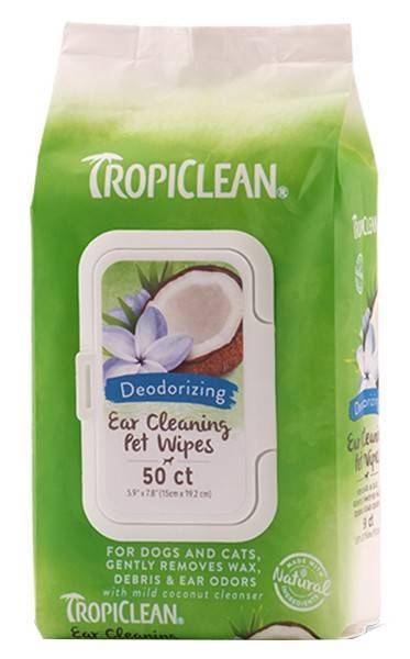 TROPICLEAN ΥΓΡΑ ΜΑΝΤΗΛΑΚΙΑ ΚΑΘΑΡΙΣΜΟΥ ΑΥΤΙΩΝ TROPICLEAN 50TMX