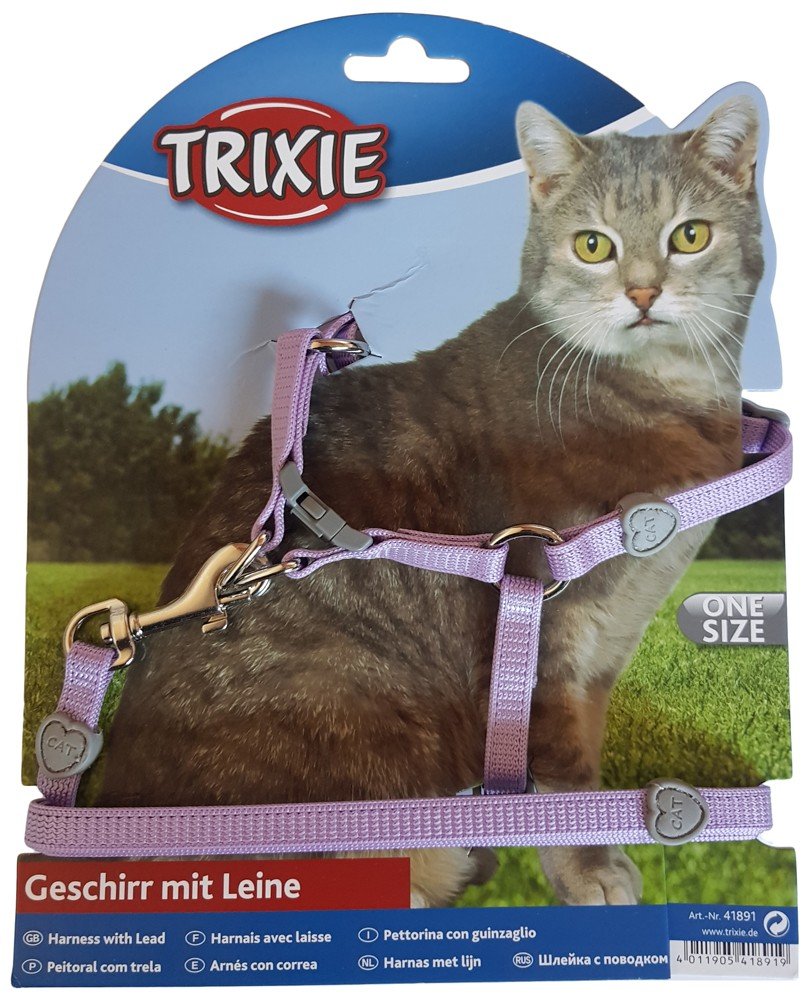 TRIXIE ΣΕΤ ΓΑΤΑΣ TRIXIE HARNESS WITH LEAD 26-37CM ΛΙΛΑ