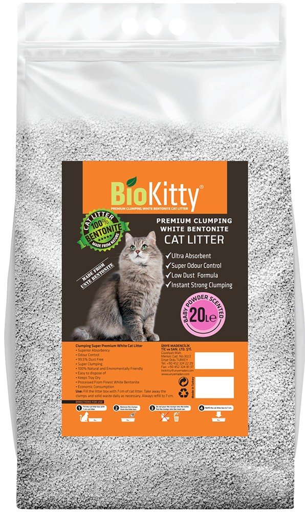 BIOKITTY ΑΜΜΟΣ ΣΥΓΚΟΛΛΗΤΙΚΗ BIOKITTY ΜΕ ΑΡΩΜΑ BABY POWDER 20LT