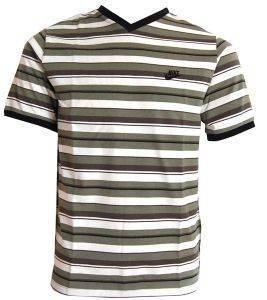  V-NECK STRIPE TEE / (M)