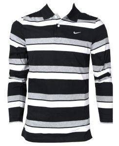  NIKE LS SUEDED JERSEY POLO (STRIPED) // (M)