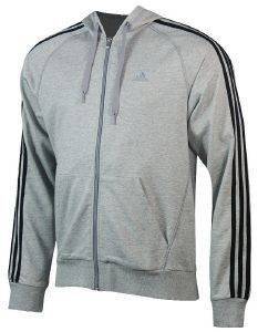 JACKET ADIDAS PERFORMANCE CREW ESSENTIALS 3 STRIPES FULL ZIP HOOD ΓΚΡΙ (XL) JACKET ADIDAS PERFORMANCE CREW ESSENTIALS 3 STRIPES FULL ZIP HOOD ΓΚΡΙ (XL)