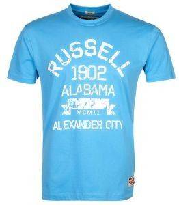 T-SHIRT RUSSELL DISTRESSED SS ΓΑΛΑΖΙΟ (M) T-SHIRT RUSSELL DISTRESSED SS ΓΑΛΑΖΙΟ (M)