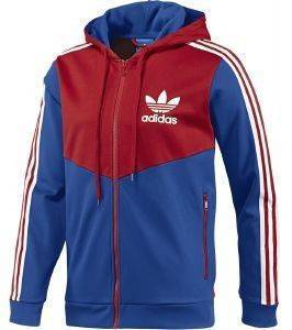 ZAKETA ADIDAS PERFORMANCE ADI HOODED FLOCK TRACK TOP ΜΠΛΕ/ΚΟΚΚΙΝΗ (S) ZAKETA ADIDAS PERFORMANCE ADI HOODED FLOCK TRACK TOP ΜΠΛΕ/ΚΟΚΚΙΝΗ (S)
