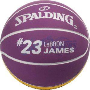 SPALDING ΜΠΑΛΑΚΙ SPALDING NBA HIGH-BOUNCE SPALDEEN BALL L. JAMES ΜΩΒ/ΚΙΤΡΙΝΟ