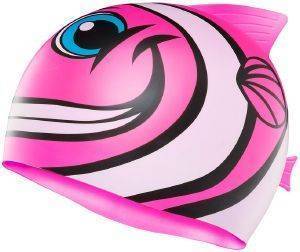 ΣΚΟΥΦΑΚΙ TYR CHARACTYRS HAPPY FISH SILICONE KIDS SWIM CAP ΡΟΖ ΣΚΟΥΦΑΚΙ TYR CHARACTYRS HAPPY FISH SILICONE KIDS SWIM CAP ΡΟΖ