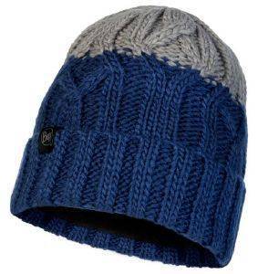  BUFF KNITTED & FLEECE BAND HAT GANBAT BLUE 