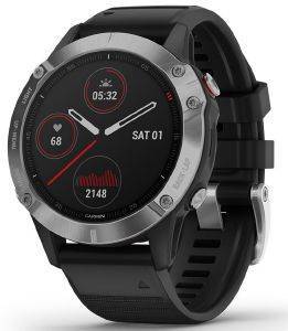  GARMIN FENIX 6 SILVER WITH BLACK BAND