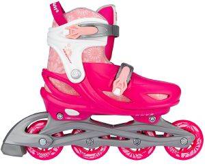 NIJDAM ΠΑΤΙΝΙΑ NIJDAM INLINE SKATES ΡΥΘΜΙΖΟΜΕΝΑ 3-ΣΕ-1 FLORAL SWITCH ΡΟΖ/ΦΟΥΞΙΑ