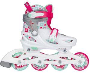 NIJDAM ΠΑΙΔΙΚΑ ΠΑΤΙΝΙΑ NIJDAM INLINE SKATE JUNIOR ΡΥΘΜΙΖΟΜΕΝΑ ΛΕΥΚΑ