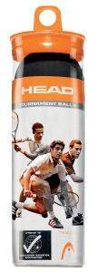 HEAD ΜΠΑΛΑΚΙΑ HEAD SQUASH TOURNAMENT 3-BALL TUBE 1 DOT ΜΑΥΡΑ