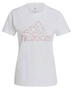 ADIDAS PERFORMANCE ΜΠΛΟΥΖΑ ADIDAS PERFORMANCE OUTLINED FLORAL GRAPHIC TEE ΛΕΥΚΗ