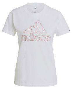  ADIDAS PERFORMANCE OUTLINED FLORAL GRAPHIC TEE  (L)