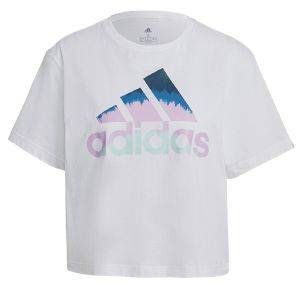 ΜΠΛΟΥΖΑ ADIDAS PERFORMANCE FARM RIO TIE-DYE-INSPIRED GRAPHIC CROPPED TEE ΛΕΥΚΗ