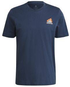  ADIDAS PERFORMANCE EMBROIDERED LIT LOGO GRAPHIC TEE   (S)