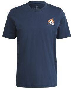  ADIDAS PERFORMANCE EMBROIDERED LIT LOGO GRAPHIC TEE   (L)