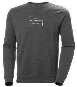 ΜΠΛΟΥΖΑ HELLY HANSEN F2F ORGANIC COTTON SWEATER ΓΚΡΙ ΣΚΟΥΡΟ ΜΕΛΑΝΖΕ
