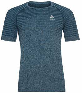 ODLO ΜΠΛΟΥΖΑ ODLO S/S CREW NECK ESSENTIAL SEAMLESS T-SHIRT ΜΠΛΕ ΜΕΛΑΝΖΕ