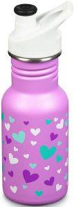 KLEAN KANTEEN ΠΑΓΟΥΡΙ KLEAN KANTEEN KID CLASSIC NARROW WITH KID SPORT CAP ORCHID HEARTS ΦΟΥΞΙΑ (355 ML)