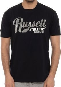 RUSSELL ATHLETIC ΜΠΛΟΥΖΑ RUSSELL ATHLETIC CHECK S/S CREWNECK TEE ΜΑΥΡΗ