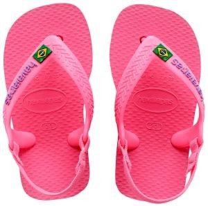 HAVAIANAS ΣΑΝΔΑΛΙ HAVAIANAS BABY BRASIL LOGO ΡΟΖ