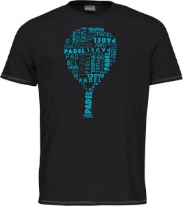 HEAD ΠΑΙΔΙΚΗ ΜΠΛΟΥΖΑ HEAD PADEL TYPO T-SHIRT JUNIOR ΜΑΥΡΗ