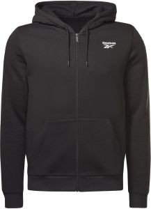 REEBOK ΖΑΚΕΤΑ REEBOK IDENTITY FLEECE ZIP-UP HOODED JACKET ΜΑΥΡΗ