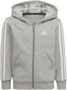 ADIDAS PERFORMANCE ΖΑΚΕΤΑ ADIDAS PERFORMANCE ESSENTIALS 3-STRIPES ZIP HOODIE ΓΚΡΙ