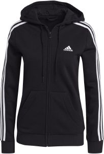  ADIDAS PERFORMANCE ESSENTIALS FLEECE 3-STRIPES FULL-ZIP HOODIE 