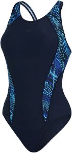 SPEEDO ΜΑΓΙΟ SPEEDO ALLOVER PANEL LANEBACK ΜΠΛΕ ΣΚΟΥΡΟ