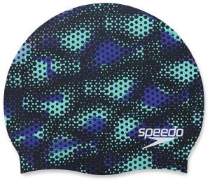 SPEEDO ΣΚΟΥΦΑΚΙ SPEEDO JUNIOR PRINTED SILICONE ΜΑΥΡΟ/ΜΠΛΕ