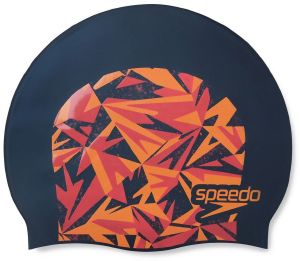 SPEEDO ΣΚΟΥΦΑΚΙ SPEEDO JUNIOR PRINTED SILICONE ΜΠΛΕ ΣΚΟΥΡΟ/ΚΟΚΚΙΝΟ