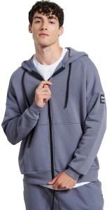 BODYTALK ΖΑΚΕΤΑ BODYTALK TOGETHER HOODED ZIP SWEATER ΓΚΡΙ