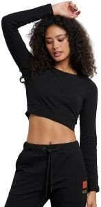 BODYTALK ΜΠΛΟΥΖΑ BODYTALK FLAWSOME LS CROP TOP ΜΑΥΡΗ