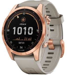  GARMIN FENIX 7S SOLAR ROSE GOLD WITH LIGHT SAND