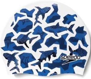 SPEEDO ΣΚΟΥΦΑΚΙ SPEEDO JUNIOR PRINTED SILICONE CAP ΜΠΛΕ/ΛΕΥΚΟ